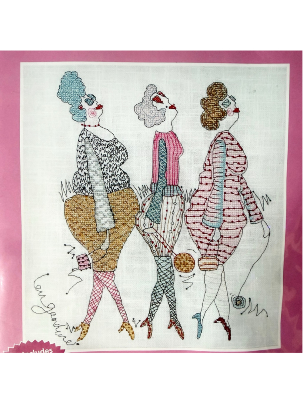 NOS Vintage 2006 Anchor Counted Cross Stitch Kit Ladies That Lunch 10 1/2 x 10 - Picture 6 of 6